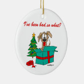 Weihnachtshund bin ich so schlecht gewesen-, was? keramikornament (Rechts)
