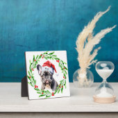 Weihnachtshund Black Frenchie French Bulldog Santa Fotoplatte (InSitu)