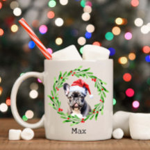 Weihnachtshund Black Frenchie French Bulldog Santa