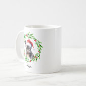 Weihnachtshund Black Frenchie French Bulldog Santa Kaffeetasse (Vorderseite Links)