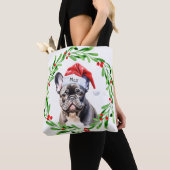 Weihnachtshund Black Frenchie French Bulldog Santa Tasche (Von Nahem)