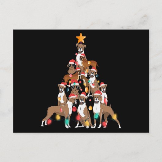 Weihnachtshund Boxer Tree Holiday Dog Lover Xmas Postkarte (Vorderseite)