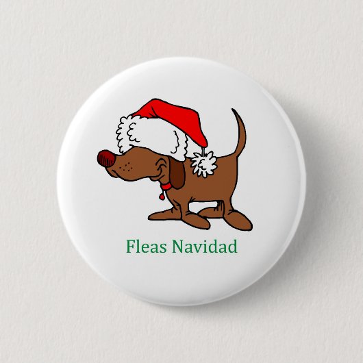 Weihnachtshund Button (Vorderseite)