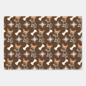 Weihnachtshund Candy Cane Snowflake Muster Geschenkpapier Set (Vorderseite 2)