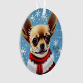 Weihnachtshund, Chihuahua, Santa Dog Ornament (Vorderseite)