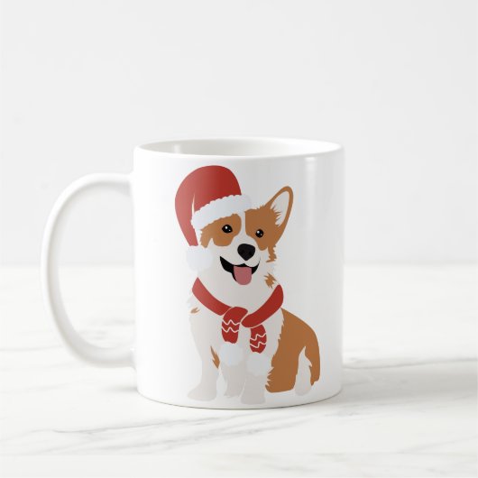 Weihnachtshund Corgi Kaffeetasse (Links)