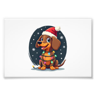 Weihnachtshund Dachshund Weihnachten Wiener 2 Fotodruck