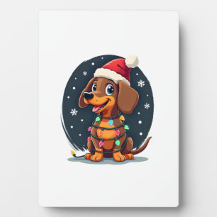 Weihnachtshund Dachshund Weihnachten Wiener 2 Fotoplatte