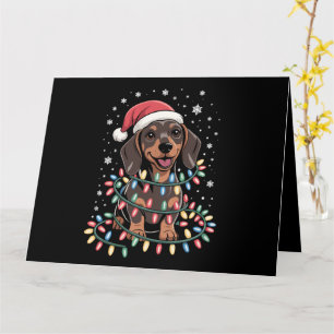 Weihnachtshund Dachshund Weihnachtsmann Wiener Karte