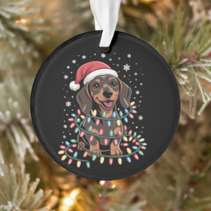 Weihnachtshund Dachshund Weihnachtsmann Wiener Ornament