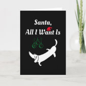 Weihnachtshund - Dackel Karte (Vorderseite)