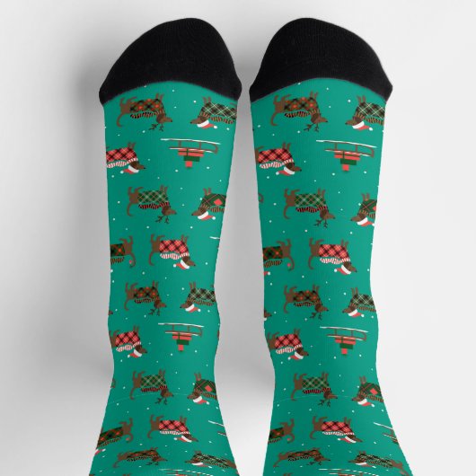 Weihnachtshund Dackel Socken (Oben)
