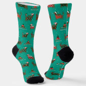 Weihnachtshund Dackel Socken (Gewinkelt)