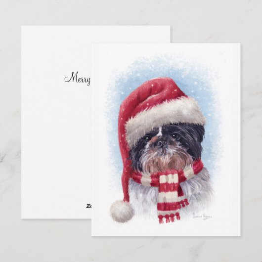 Weihnachtshund Feiertagskarte (Vorne/Hinten)