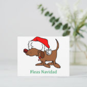 Weihnachtshund Feiertagspostkarte (Stehend Vorderseite)