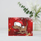Weihnachtshund Feiertagspostkarte (Stehend Vorderseite)