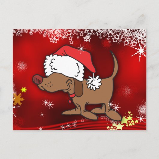 Weihnachtshund Feiertagspostkarte (Vorderseite)