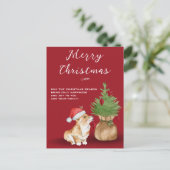 Weihnachtshund Feiertagspostkarte (Stehend Vorderseite)