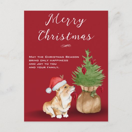 Weihnachtshund Feiertagspostkarte (Vorderseite)