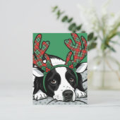 Weihnachtshund Feiertagspostkarte (Stehend Vorderseite)