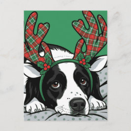 Weihnachtshund Feiertagspostkarte