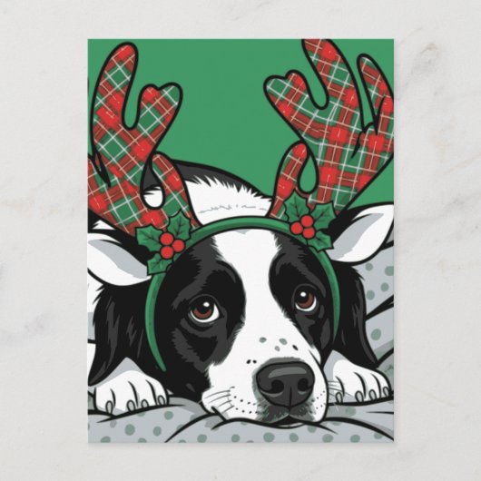 Weihnachtshund Feiertagspostkarte (Vorderseite)