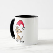 Weihnachtshund festlich geschmückt tasse (Vorderseite Links)