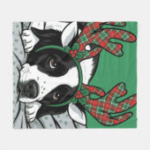 Weihnachtshund Fleecedecke (Vorderseite (Horizontal))