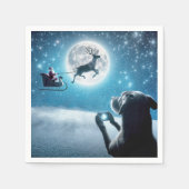 Weihnachtshund fotografiert den Weihnachtsmann in  Serviette (Vorderseite)