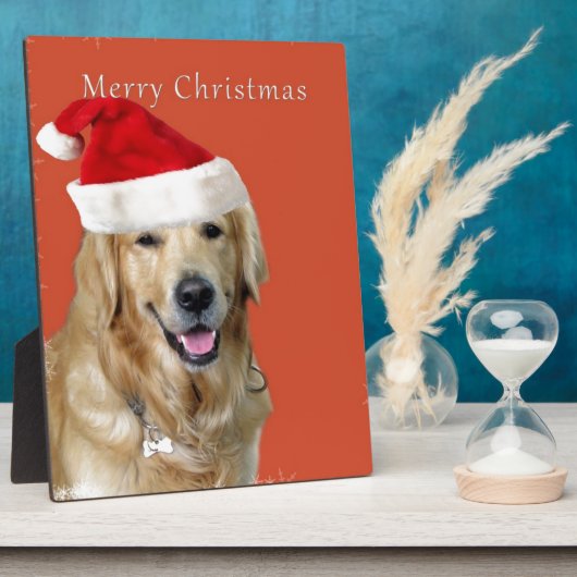 Weihnachtshund Fotoplatte (Seite)