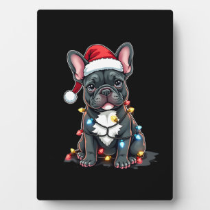 Weihnachtshund Französische Bulldogge Xmas Frenchi Fotoplatte