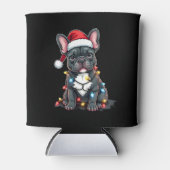 Weihnachtshund Französischer Bulldog Xmas Frenchie Dosenkühler (Vorderseite)