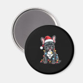 Weihnachtshund Französischer Bulldog Xmas Frenchie Magnet (Vorderseite/Rückseite)