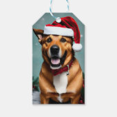 Weihnachtshund Geschenkanhänger (Vorderseite)