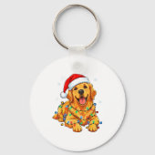 Weihnachtshund Golden Retriever Lichter Xmas  Schlüsselanhänger (Vorderseite)