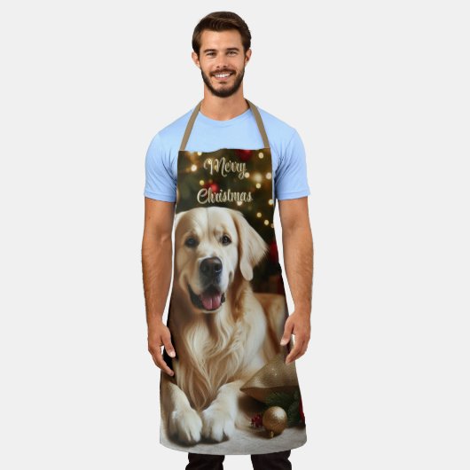 Weihnachtshund Golden Retriever Schürze (Getragen)
