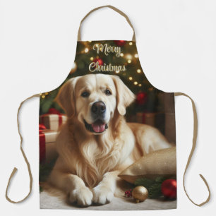 Weihnachtshund Golden Retriever Schürze