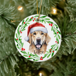 Weihnachtshund Golden Retriever Weihnachtsfeiertag Keramik Ornament