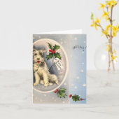 Weihnachtshund Hallo-Karte Karte (Gelbe Blume)