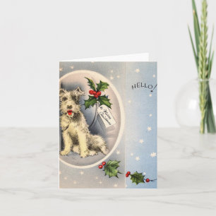 Weihnachtshund Hallo-Karte Karte