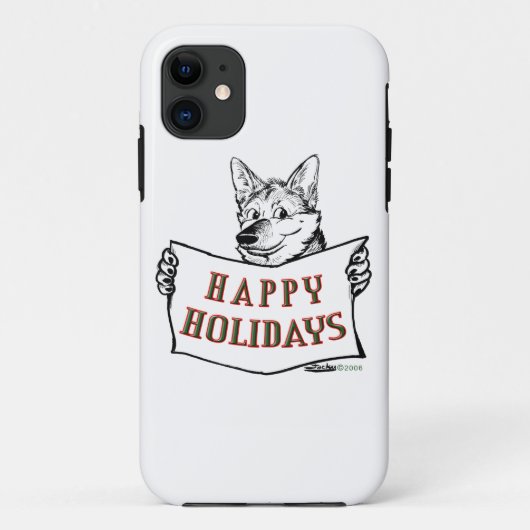 Weihnachtshund: Happy Holidays Case-Mate iPhone Hülle (Rückseite)