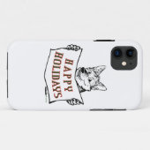Weihnachtshund: Happy Holidays Case-Mate iPhone Hülle (Rückseite (Horizontal))