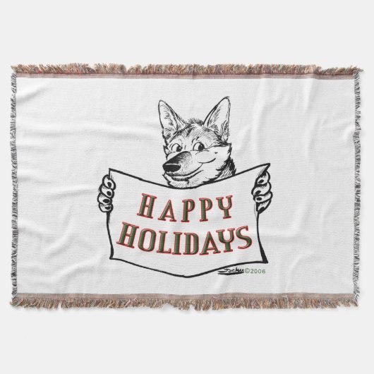 Weihnachtshund: Happy Holidays! Decke (Vorderseite)