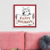 Weihnachtshund: Happy Holidays! Leinwanddruck (Insitu (Wohnzimmer))