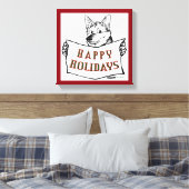 Weihnachtshund: Happy Holidays! Leinwanddruck (Insitu (Schlafzimmer))
