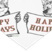 Weihnachtshund: Happy Holidays Tischdecke (Schrägansicht)