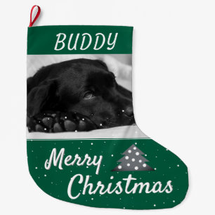 Weihnachtshund Haustier Name und Foto Großer Weihnachtsstrumpf