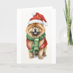 Weihnachtshund, Holiday Chow Chow LEERZEICHEN Feiertagskarte