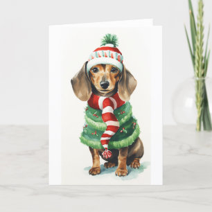 Weihnachtshund, Holiday Daschund (doxy) BLANK Feiertagskarte