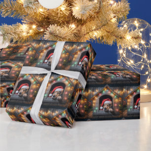 Weihnachtshund Hund in Doghouse Geschenkpapier